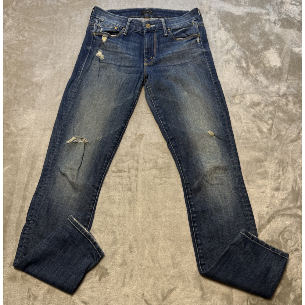 Mother Jeans The Looker Rough It Up Women's 26 Slim Fit Ankle Distressed Denim